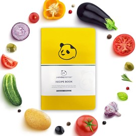 Panda Planner Recipe Book to Write In Your Recipes – Recipe Notebook with Hardcover – Personal Blank Cookbook to Organize Your Family Recipes - 146 Pages - 8.25" x 5.75" (Yellow)