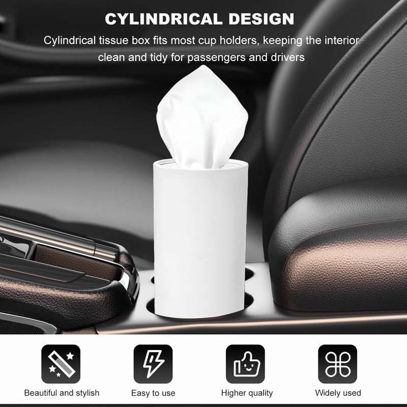 DXNQ 4 PCS Car Tissues Holder, Car Cup Holder Refillable