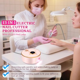 13-in-1 Professionelle Elektrische Nagelfeile Set für Maniküre & Pediküre – 35.000 U/min Hochgeschwindigkeit, 10h Laufzeit (4000mAh Akku), LED-Display, Bidirektional – Ideal für Anfänger & Profis