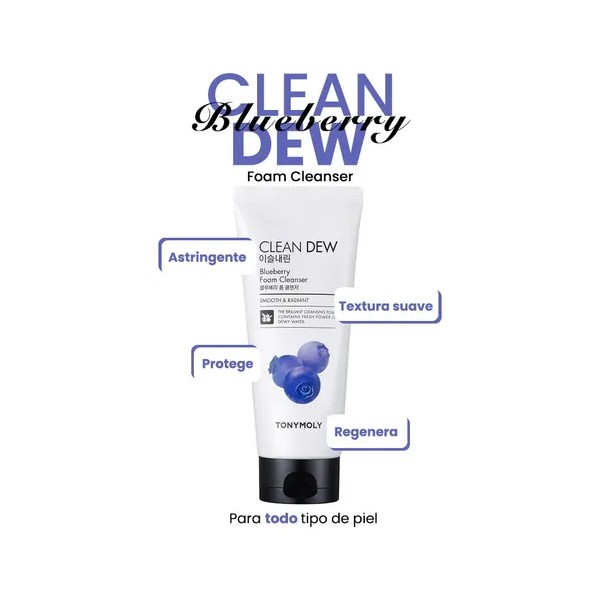 Tonymoly - Espuma Limpiadora De Blueberry Clean Dew Tipo de