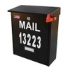 Wall Mount Locking Mailbox - Black Large Capacity Security House