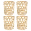 Luxshiny 4 Pcs Wicker Woven Tea Light Candle Holder Decorative
