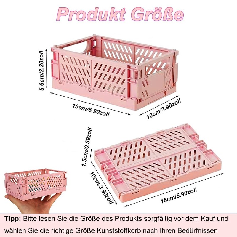 Folding Box, Pack of 4 Small Storage Baskets, Folding Box,