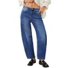 Genleck Barrel Jeans Women Wide Leg Cropped Jeans High Waisted