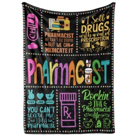 Pharmacist Appreciation Gifts, Throw Blanket for Pharmacists for Graduation, Christmas, Birthday - 50 x 65 inches