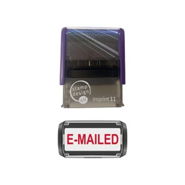Imprint 11 38 x 14mm EMAILED Self Inking Rubber Stamp (RED Ink) - Stamp E-Mailed Documents