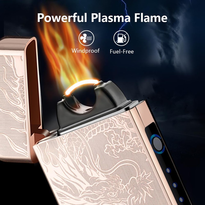 SKRFIRE Electric Rechargeable USB Plasma Arc Lighters High Power Flame