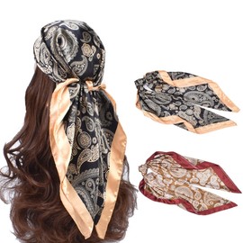 K-Elewon 35" Large Women's Satin Square Silk Feeling Hair Scarf Wrap Headscarf (JF13)