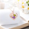 Amethyst and Peridot Necklace 18k Rose Gold Mother Daughter Heart