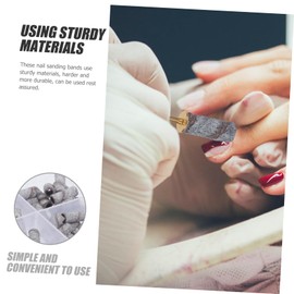 Baluue 60pcs Nail Drill Sanding Bands Mandrel Bit for Nails Fine Sanding Bands