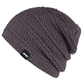 Bodvera Unsix Winter Knit Wool Warm Hat Soft Slouchy Beanie Skully Cap in 3 color,One Size,Navy