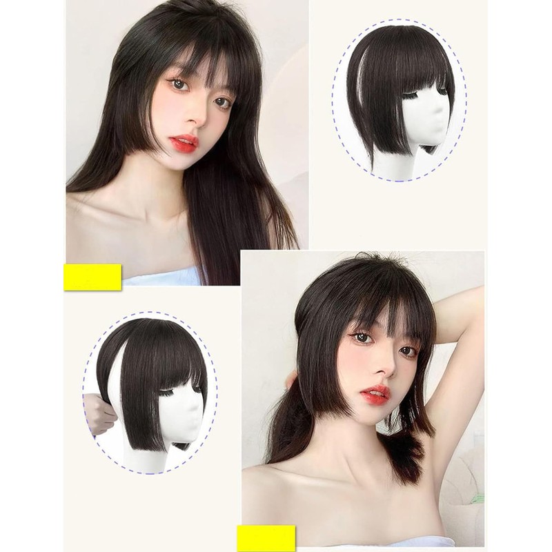 GFun Bangs Wig, Hair Wig, Princess Cut, Partial Wig, Crown