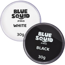 Blue Squid PRO Make-Up Face Paint and Body Paint, (30 g), Professional Water-based Face Paint, Face and Body Make-Up for Adults, Children and SFX (Classic Black and White)