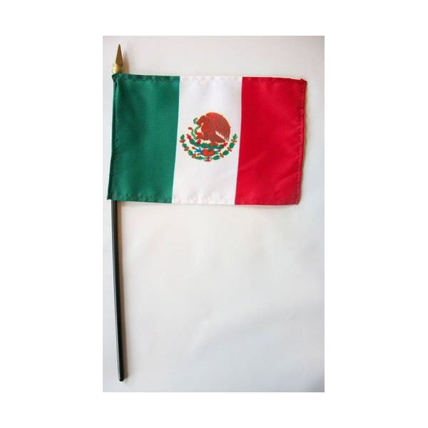 Mexico - 4 in x 6 in World Stick Flag