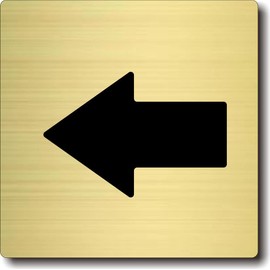 Door Plate [Arrow Mark] Hairline Gold Metal Tone Acrylic Square Sign Plate Stylish Door Door Display Made in Japan