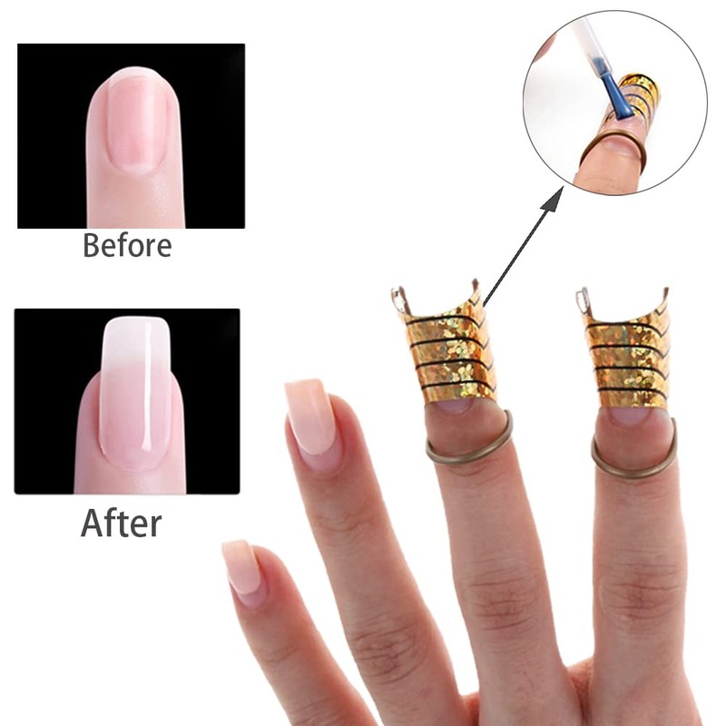 10 PCS Nail Forms Aluminum Nail Art Forms Tips Reusable