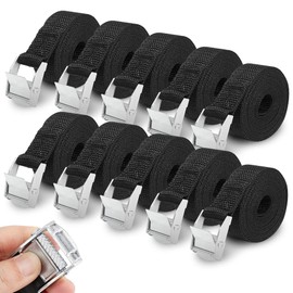 Lashing straps, tie down straps with clamping lock, 2.5 m / 25 mm / 250 kg ratchet, galvanised clamping locks, ideal for attaching to bike carrier, car rear carrier, clamping lock straps, tension straps.