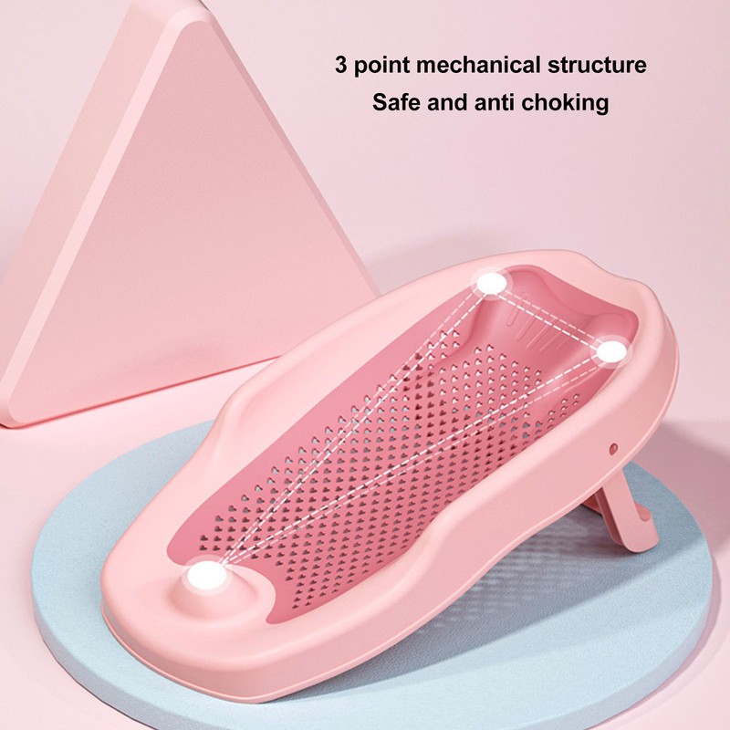 Baby Bath Support Home Foldable Ergonomic Heart Shaped Hollow Pattern