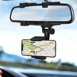 Universal Autotelefonhalter, Auto Rückspiegel Telefonhalter Ständer mit 360 Grad drehbares Design, Geeignet für 5-9 cm / 1,95-3,55 Zoll Mobiltelefone Großer Bildschirm Smartphone
