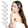 2.4 Inch Rhinestone Hair Clips, 6PCS Silver Hair Clips Snap