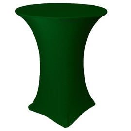 YOUR CHAIR COVERS - 36" D x 42" H Highboy Cocktail Round Stretch Spandex Table Cover - Hunter Green, Fitted Elastic Tablecloth for Round Tables, Outdoor Party DJ Tradeshow Banquet Vendor Wedding