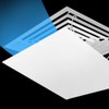 TEHAUX Air Conditioner Vent Deflector - Square 35x35cm White Ceiling