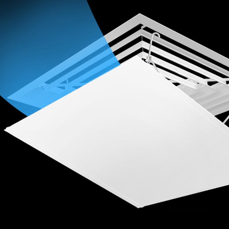 TEHAUX Air Conditioner Vent Deflector - Square 35x35cm White Ceiling