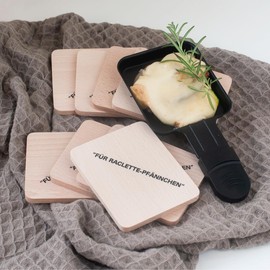HOFMEISTER® Wooden Raclette Accessories, Scraper and Saucer for Raclette Pans, High-Quality Natural Product from EU Family Business