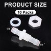 10 Packs 1/4 Thru-Bulk Bulkhead Plastic Hose Barb Fittings Plastic