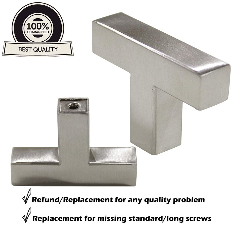 Gobrico Satin Nickel 2" Square Cabinet Knob Kitchen Cupboard Pull