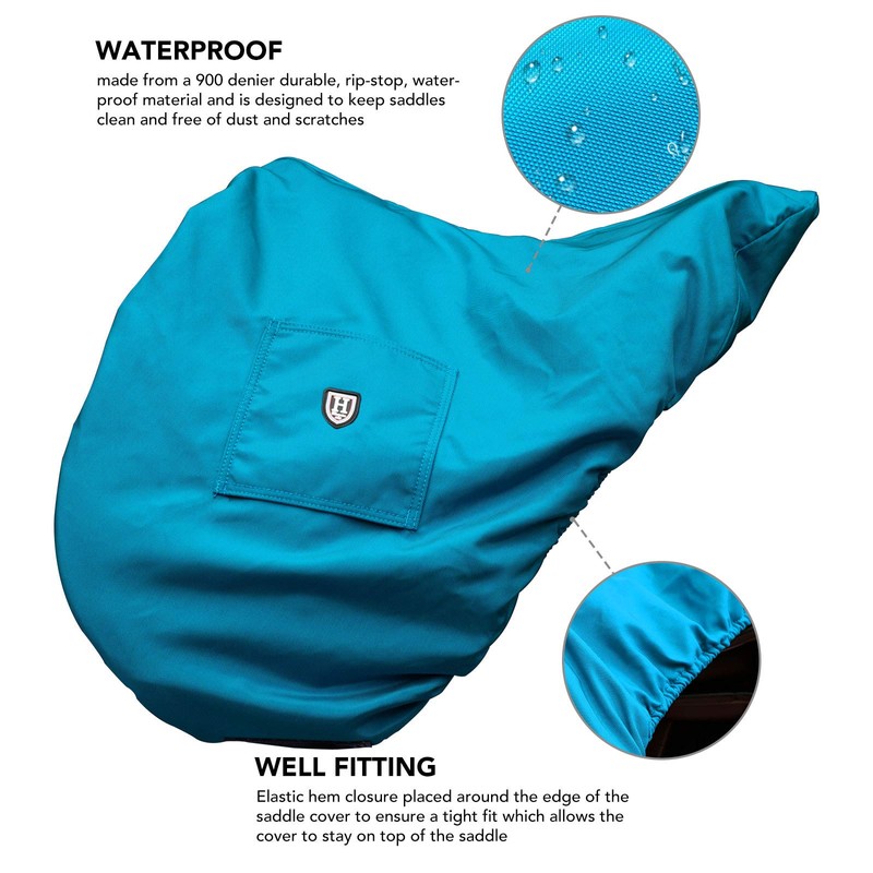 Harrison Howard Premium Waterproof/Breathable Fleece-Lined Long-lasting Outer Damage Protection Saddle