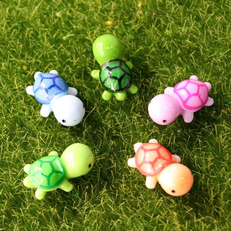ERINGOGO 25pcs Small Turtle Miniature Turtle Resin Animal Bulk Minifigure