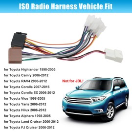 ISO Stereo Radio Adapter Replacement for Toyota Stereo Wiring Harness Cable Support Steering Wheel Control Connector