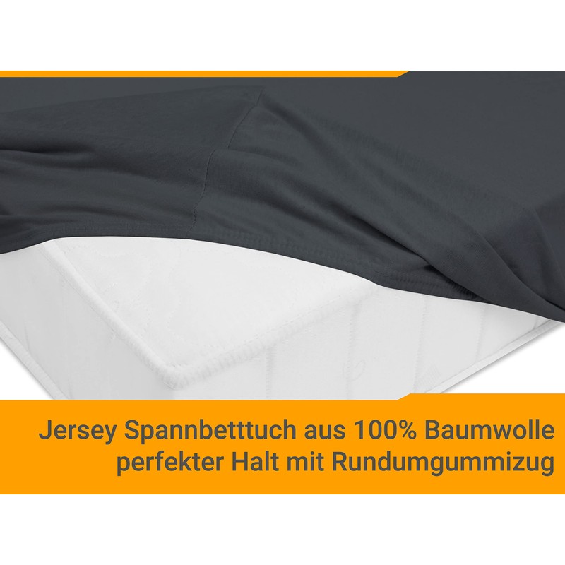 npluseins Jersey Fitted Sheet Made of 100% Cotton – Available