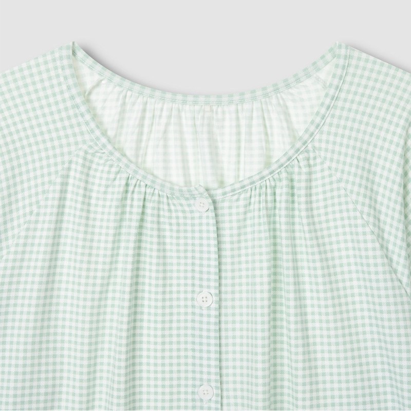JAJU [JAJU/자주] 여 피치스킨 9부 파자마 세트_라이트 민트 [JAJU] Women's