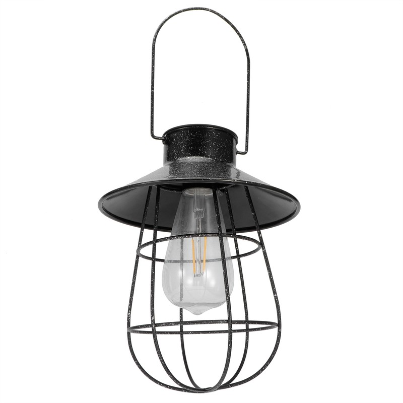 Solar Lantern Waterproof Hanging Light Outdoor Iron Art Hollow LED