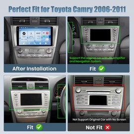 4+128G Radio for Toyota Camry 2006-2011, 9" Touch Screen for Camry Bluetooth Radio with Wireless CarPlay/Android Auto, 5GHz WiFi, Bluetooth 5.0, EQ, GPS Navigation, 1280 * 720, Backup Camera