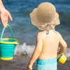 Baby Strohhut, Mädchen Sommer Kinder Strandhut mit Bogen Faltbar Sonnenhut