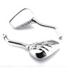 Chrome 8mm/10mm Motorcycle Skull Skeleton Rearview Side Mirrors Compatible with