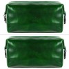 Time Resistance Leather Toiletry Bag Cosmetic Case Italian Classy Dopp