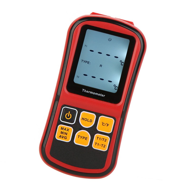 GM1312 Digital Thermometer Dual-channel Temperature Meter Tester for K/J/T/E/R/S/N Thermocouple