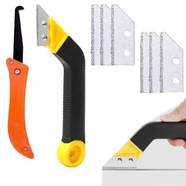 YQBFTC Fugenentferner Werkzeug mit 6 Stück Ersatzklingen,Schaber Fugenreiniger,Abgewinkelt Fugenkratzer Werkzeug Fliesen Kit,Fliesenfugen Entfernen,Fugenentferner für Küche Badezimmer Fliesen