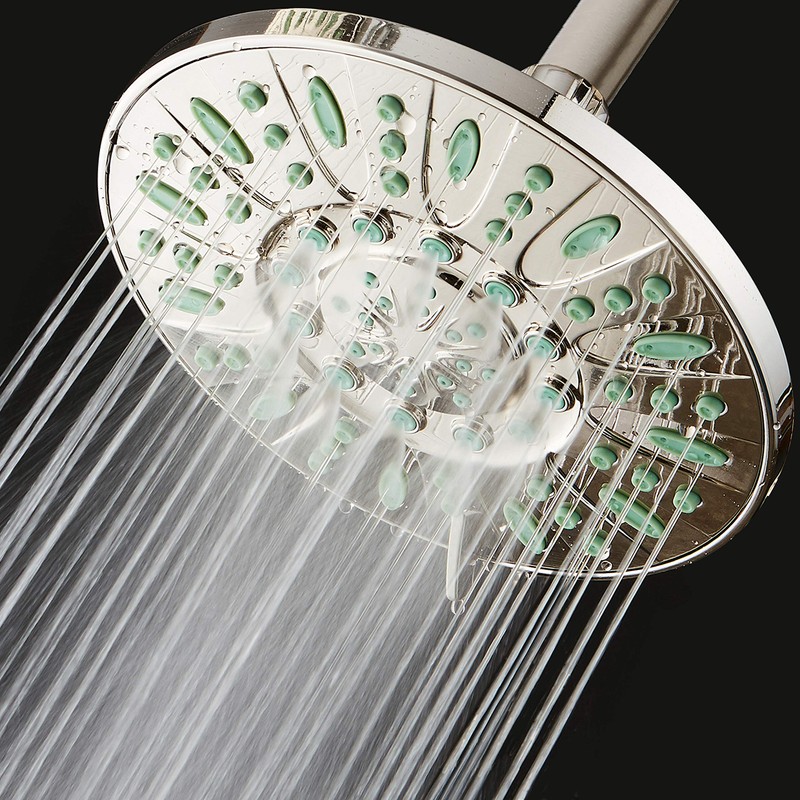AquaDance 7-inch 6-Setting Rainfall Showerhead with Anti-Microbial Microban Protection from