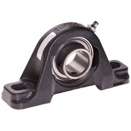 Timken SAS1 1/4S Ball Bearing Pillow Block, 2 Bolt Holes, Relubricatable, Non-Expansion, Cast Iron, Setscrew Locking Collar, Steel Insert, Inch, 1-1/4" Bore Diameter