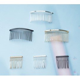 Ruwado 6 Pcs Metal Hair Combs 10 Teeth 20 Teeth Wire Twist Veil Hair Side Combs Pin Clips for DIY Jewelry Making Wedding Bridal Party Décor Accessories for Women Girls Hairstyle