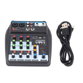 F4‑MB Portable Mini Mixer 4 Channel DJ Audio Mixer Sound Board Console for PC Recording Singing Webcast Party