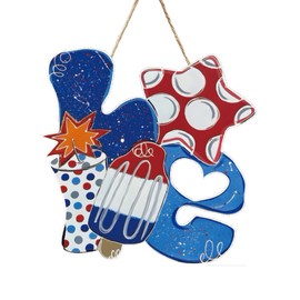 4th of July Decorations Door Wreath for Front Door Hanging Sign-Independence Day Patriotic Wreath Door Welcome Sign Decor - Hanging Ornaments for Indoor Outdoor