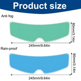 COYUN Pack of 2 anti-fog film for motorcycle helmets, universal anti-fog helmet lens visor insert, transparent, clear film sticker for driving safety