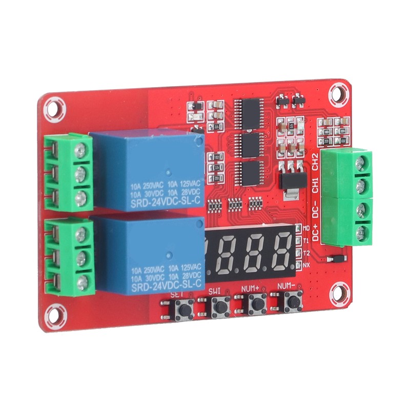 Time Delay Relay Multi Functional 2-Channel Self Lock Cycle Timing