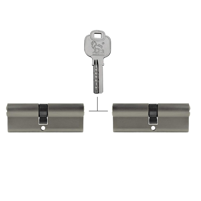 2x Profile Cylinder 85 mm 40/45 Simultaneous Locking Including 10